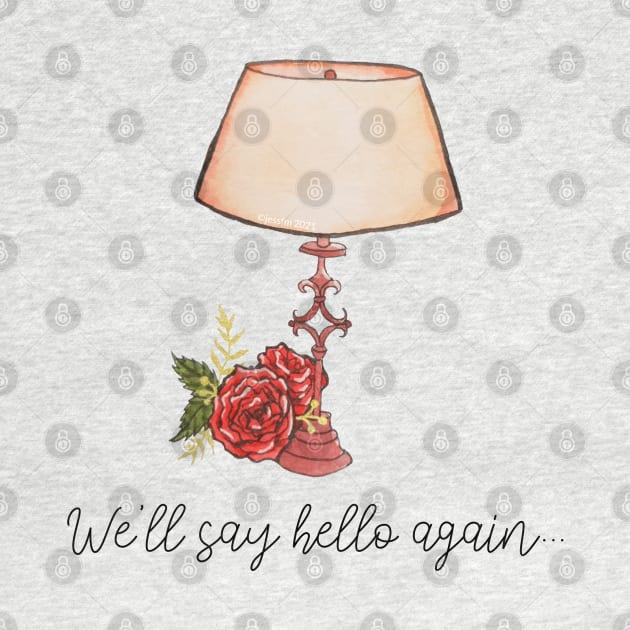 Watercolor We'll say hello again... Roses and table lamp tattoo by Jessfm